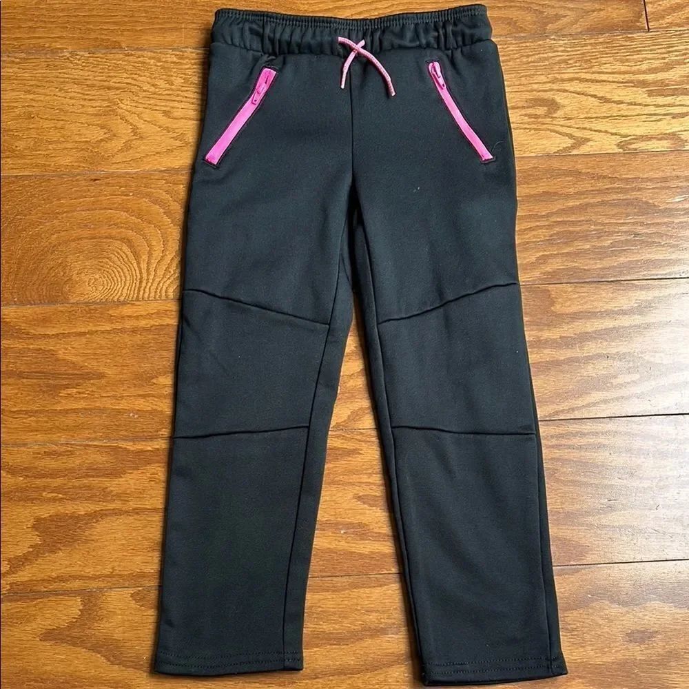 Kids Black Pants with Pink Accents